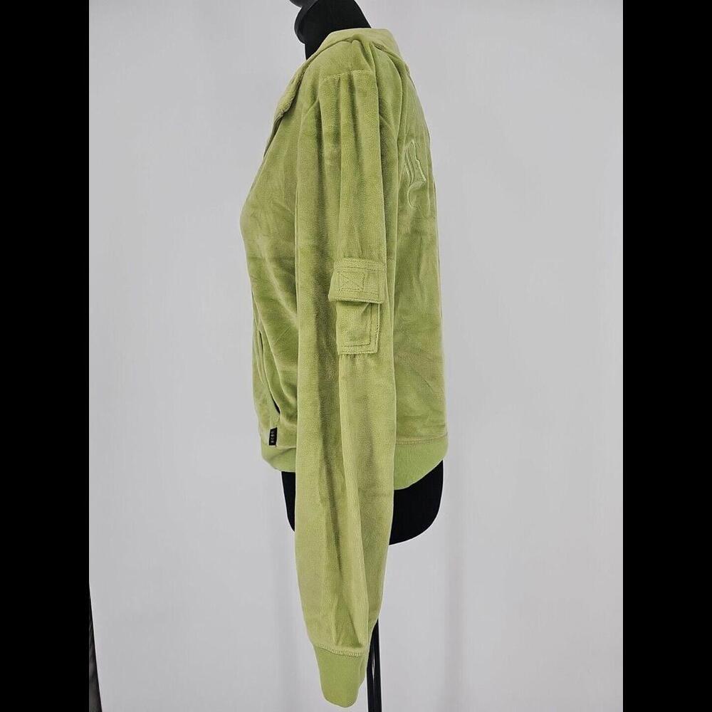 90’s Y2K BCBG Velour Track‎ Jacket VTG Logo Full Zip Coat Grunge Women’s Sz L - Picture 2 of 7